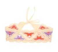 PRETYZOOM Foulard Triangle Coton pour Femme Style Campagne Chic Bandeau Cheveux Tricoté Respirant Accessoire Polyvalent pour Mariage et Plage