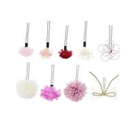 PRETYZOOM Fourche à Cheveux Japonaise Fleur Artificielle Violette Set D’Accessoires Cheveux Traditionnels pour Kimono Épingles Décoratives pour Cérémonie et Soirée Femme Élégant