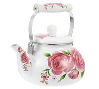 PRETYZOOM Grosse Bouilloire en Émail 2,5l pour Gaz et Induction, Théière Vintage pour Chauffer Café et Vin Chaud