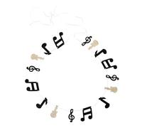 PRETYZOOM Guirlande à Thème Musical Pendentifs Note de Musique en Paillettes Dorées, Décoration de Fête Anniversaire Rock, Bannière Scintillante pour Soirée Musicale et Mariage, Accessoire