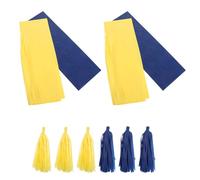 PRETYZOOM Guirlande de Pompons en Papier de Soie 10 Pièces Jaune et Bleu Roi Décoration Suspendue pour Fête et Mariage Guirlande Murale Légère et Colorée pour Anniversaire et Célébration