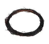 PRETYZOOM Halloween Anneau De Vigne Noire Couronne en Osier Bricolage Couronne Suspendue Couronne De Porte Fenêtre Pendentif Décorations pour La Maison Décor À La Maison Noir Décor De Porte