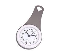 PRETYZOOM Horloge De Bain Étanche 21,5 Cm Gris Design Moderne Silencieuse Ventouse pour Salle De Bain Et Buanderie