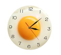 PRETYZOOM Horloge Murale Chiffres Œuf Poché Créative et Silencieuse en Acrylique Mécanisme Précis sans Bruit, pour Cafés et Clubs Décor Modernes