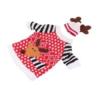 PRETYZOOM Housse de Bouteille de Vin Renne Noël avec Pull Tricoté et Cache-Gourmand pour Fête