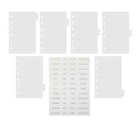 PRETYZOOM Intercalaires D'onglets pour Cahier en Pp Mat, 6 Trous, Lot de 7 Set de Set de Pages Transparentes pour Classement et Indexation Lors de Présentations ou Fichiers