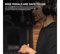 PRETYZOOM Interrupteur à Pied USB Ergonomique en Plastique Noir, Grosse Taille, Pédale Simple pour Contrôle Push To Talk et Photobooth