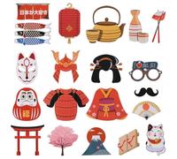 PRETYZOOM Kit Accessoires Photobooth Japonais 20 Pièces Selfie DIY pour Fête À Thème Japonais Décorations Photomaton pour Banquet Et Soirée Dansante