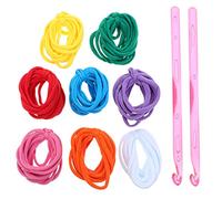 PRETYZOOM Kit de 98 Pièces pour Garçon et Filles Manique en Maille 2 Crochets en Plastique Multicolore pour Artisanat DIY et Fête d'anniversaire Créative