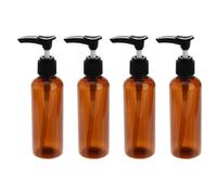 PRETYZOOM Kit de Bouteilles de Liquide pour Voyage 4 Flacons Rechargeables 100 Ml Pompe à Pression en PET/PP, Flacon d'Émulsion