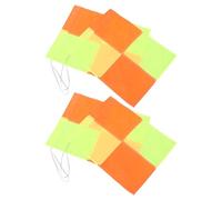 PRETYZOOM Kit de drapeau d'arbitre de football Drapeaux d'arbitre colorés 4pcs en polyester orange, haute visibilité, anti-décoloration, pour jeux de terrain de football jour et nuit