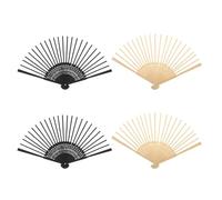 PRETYZOOM Kit de Fabrication 4 Pièces Cadre D’éventail Pliant en Bambou Naturel sans Toile, Baleines Vierges pour Éventails à Main DIY, Léger et Portable, Mariage, Festival et Décoration