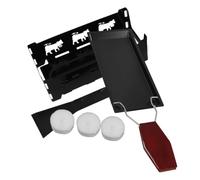 PRETYZOOM Kit de Grill à Raclette de Table Mini Pliable, Manche en Bois | Acier au Carbone, Fonte Facile du Fromage, Usage Extérieur pour Barbecues et Pique-niques, Bougies