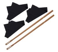 PRETYZOOM Kit de Nettoyage pour Flûte Traversière 2 Tiges en Bois d'Érable et 3 Chiffons d'Entretien Écouvillon Léger et Portable pour Nettoyage Professionnel d'Instruments à Vent