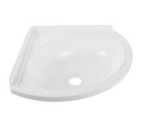PRETYZOOM Lavabo Design Moderne et Élégant Blanc D'angle Triangulaire Mural en Plastique avec Installation Facile et Écoulement D'eau Fluide pour Salle de Bain Compacte