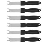 PRETYZOOM Lève-Grille de Barbecue Noir en Acier Inoxydable 6 Pièces | Crochet de Levage à Pointe Recourbée, Prise Isolante en Plastique, pour Grilles et Plaques