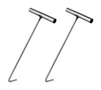 PRETYZOOM Lève-Plaque d'Égout Robuste en Acier Inoxydable Lot de 2 Crochets en T pour Couvercle de Regard Adapté pour Levage de Plaques et Canalisations d'Égout