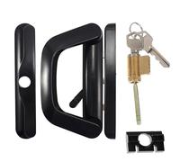PRETYZOOM Loquet de Porte Coulissante Unilatéral et Polyvalent en Alliage de Zinc Noir Simple à Utiliser Serrure avec Clé pour et Balcons pour Baie Vitrée