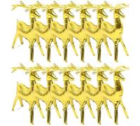 PRETYZOOM Lot de 10 Ballons de Noël en Film d'Aluminium Doré Ballon Cerf 3D Petit Format 815 X 50 CM Décoration Festive Gonflable pour Maison École et Fête de Fin d'Année