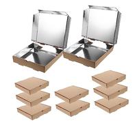 PRETYZOOM Lot De 10 Boîtes à Pizza Jetables 23 Cm Carton Ondulé Papier Kraft Aluminium Portable Pratiques Pour Livraison Et Repas En Plein Air