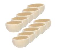 PRETYZOOM Lot de 10 Bols en Bois Brut Diy, Petits Bols Non Finition Naturels, Décoration Créative pour Loisirs Artisanaux, Activités Garçon et Filles et Anniversaire, Couleur Bois Naturel,