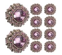 PRETYZOOM Lot de 10 Boutons Strass Décoratifs en Alliage Métal, Petit Format 17 Mm, Carrés Violet, pour Manteaux, Costumes et Chemises à Coudre, Accessoire Couture Chic et Polyvalent