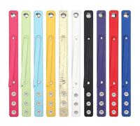 PRETYZOOM Lot de 10 Menottes en Cuir pour Poignets, Bracelet Décoratif Double Couche, Longueur Réglable Fermeture à Pression, Confortable et Élégant Usage Quotidien