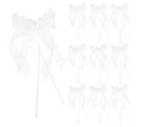 PRETYZOOM Lot de 10 Nœuds Décoratifs en Organza Blanc de Cœur, Nœuds en Ruban pour Voiture de Mariage, Décorations de Cérémonie et Réception, Accessoires DIY pour Déco Festive