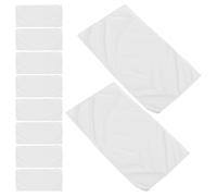 PRETYZOOM Lot de 10 Serviettes Démaquillantes en Tissu Technique Blanche Réutilisables et Lavables, Douces Bords Effilochés, pour Visage et Pinceaux de Maquillage