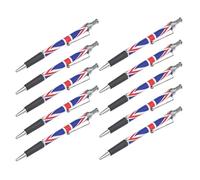 PRETYZOOM Lot de 10 Stylos à Bille à Motif Drapeau Britannique, Encre Noire, Écriture Fluide, Usage Professionnel et Scolaire, Stylo pour Signer, Fournitures de Bureau Patriotique Uk