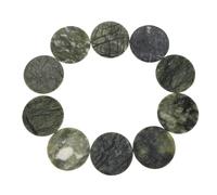 PRETYZOOM Lot de 10 Supports Minéraux pour Extensions de Cils Palette Ronde Verte en Pierre Naturelle Outil pour Pose Précise de Faux Cils Accessoires Maquillage Professionnels et Usage