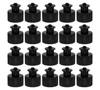 PRETYZOOM Lot de 100 Bouchons de Bouteille en Plastique Noir à Tirer à la Main, Étanches et Compatibles Cosmétiques, Fermeture Sécurisée pour Flacons de Maquillage et Soins, Accessoire