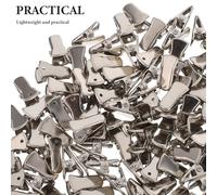 PRETYZOOM Lot de 100 Pinces Crocodiles Métalliques pour Badges Nominaux Clips Antidérapants pour Porte-Cartes d'Identité Usage Professionnel Scolaire et Camping Fixation Rapide et