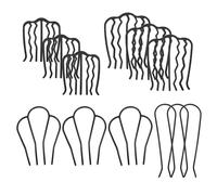 PRETYZOOM Lot de 12 Épingles à Cheveux en Métal pour Chignon Assortiment de Fourchettes à Cheveux Peignes Décoratifs 4 Dents Rondes 7 Dents Petites U Large Accessoires Coiffure pour Femmes