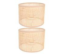 PRETYZOOM Lot de 2 Abat-Jours en Rotin Tissé 16X12 Mailles Style Rustique Léger et Polyvalent Abat-Jour de Plafonnier pour Lampe Suspendue Diffuseur de Lumière Adoucissant pour Maison