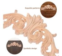 PRETYZOOM Lot de 2 Appliques Murales en Bois Sculpté Non Peint Décorations Vintage pour Meubles et Armoires Incrustations D’Angle Décoratives en Bois Style Victorien pour Embellissement