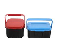 PRETYZOOM Lot de 2 Boîtes à Appâts pour Pêche en Plastique Grosse Capacité Boîte de Rangement Vivants avec Ventilation et Fermeture Sécurisée Dimensions 13X9X6 CM et 10X10X75 CM Bleu et