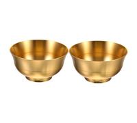 PRETYZOOM Lot De 2 Bols Décoratifs En Laiton Brillant, Coupe D'offrandes Bouddhiste Vintage, Taille Moyenne, Finition Polie, Pour Usages Décoratifs Et Rituels Religieux à Domicile Temple
