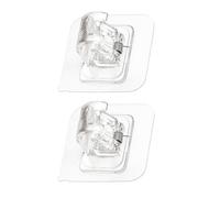 PRETYZOOM Lot de 2 Crochets Auto-Adhésifs Transparents pour Tringle à Rideau Télescopique Clips sans Perçage pour Fixation Murale Adaptés aux Salles de Bain et Décorations D’Intérieur