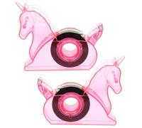 PRETYZOOM Lot de 2 Distributeurs de Ruban Adhésif Rose Licorne Mignons, Petits Coupe-ruban de Bureau Multifonctionnels, Dévidoirs Portables pour Fournitures Scolaires et Accessoire Bureau