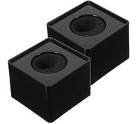 PRETYZOOM Lot de 2 Drapeaux de Microphone Carrés en Abs Noir, Support Cubique Portable Logo Station D’interview, Accessoires pour Microphones Professionnels, Adaptés aux Interviews