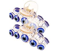 PRETYZOOM Lot de 2 Grandes Pinces à Griffes Bleues 8 Cm Motif Œil Maléfique en Résine, Accessoires pour Cheveux Épais et Fins, Maintien Sécurisé pour Coiffure Haute et Usage Quotidien