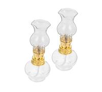 PRETYZOOM Lot De 2 Lampes À Pétrole en Verre : Lanterne À Pétrole Vintage De 30 ML pour Urgences À Et L'exploration en Extérieur - Lampe Tempête