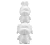 PRETYZOOM Lot de 2 Moules en Polystyrène Blanc Chiot et Lapin Légers pour Décoration de Fête de Mariage et Bricolage DIY Créatif
