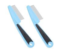 PRETYZOOM Lot de 2 Peignes Fins Antipelliculaires en Acier Inoxydable Peignes pour Cuir Chevelu Adaptés aux Garçon et Filles Adultes et Animaux Brosse à Cheveux Métallique Bleue et