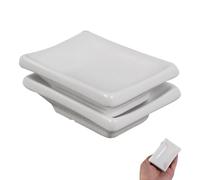PRETYZOOM Lot de 2 Plats à Sauce en Céramique Blanche Rectangulaire, Résistants aux Taches, Usage Quotidien, Style Japonerie Simple pour Présentation Apéritive Réutilisable