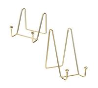 PRETYZOOM Lot de 2 Porte-photos en Métal Doré, Supports pour Plaques Commémoratives, Supports Photo Décoratifs de Bureau, Design Créatif et Stable, Accessoires Décoratifs pour Maison