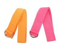 PRETYZOOM Lot de 2 Sangles de Yoga Non Élastiques 18 M - Bandes de Stretching Fitness Orange et Rose - Ceintures D’Entraînement pour Pilates Étirement et Musculation Équipement Léger et