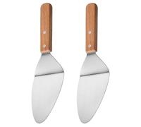 PRETYZOOM Lot de 2 Spatules à Métal Inoxydable en Bois Antidérapant Pelle Triangulaire Multifonction pour Pizza Gâteau et Fromage Outil Professionnel pour Restaurant et Pizzeria