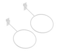 PRETYZOOM Lot de 2 Supports Muraux Métalliques Blancs pour Ballons de Basket et Rugby Structure 5 MM Épaisseur Organisateur Mural Gain de Place pour Rangement Sportif et Chambre D’Garçon